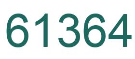 Number 61364 green image