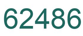 Number 62486 green image