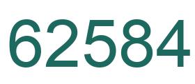 Number 62584 green image