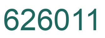Number 626011 green image