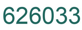 Number 626033 green image