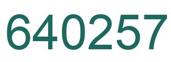 Number 640257 green image