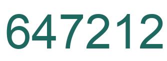 Number 647212 green image