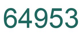Number 64953 green image