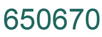 Number 650670 green image