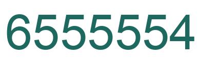 Number 6555554 green image