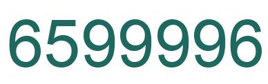 Number 6599996 green image