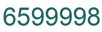 Number 6599998 green image