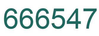 Number 666547 green image