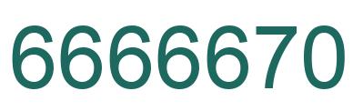 Number 6666670 green image