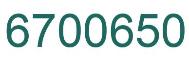 Number 6700650 green image