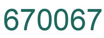 Number 670067 green image