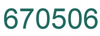Number 670506 green image