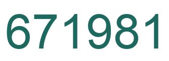 Number 671981 green image