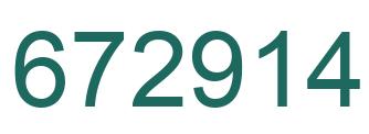 Number 672914 green image