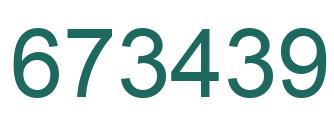 Number 673439 green image