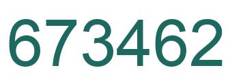 Number 673462 green image