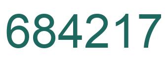 Number 684217 green image