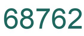 Number 68762 green image