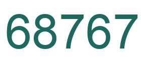Number 68767 green image