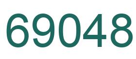 Number 69048 green image