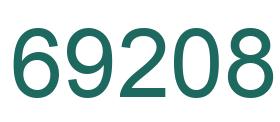 Number 69208 green image