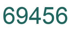 Number 69456 green image