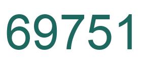 Number 69751 green image
