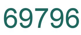 Number 69796 green image