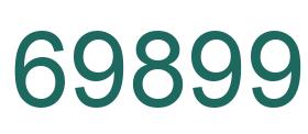 Number 69899 green image