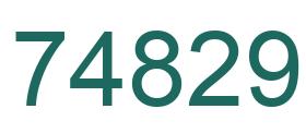 Number 74829 green image