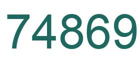 Number 74869 green image