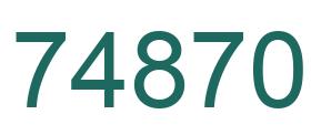 Number 74870 green image