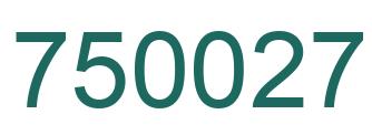 Number 750027 green image