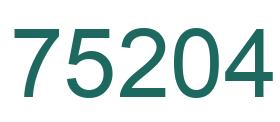 Number 75204 green image