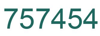 Number 757454 green image