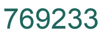 Number 769233 green image