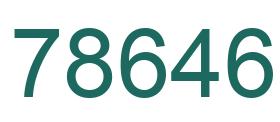 Number 78646 green image