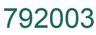 Number 792003 green image