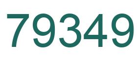 Number 79349 green image