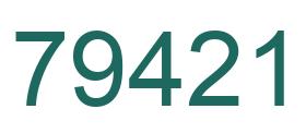 Number 79421 green image