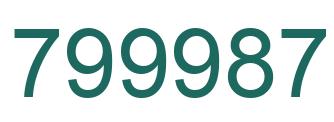 Number 799987 green image