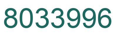Number 8033996 green image
