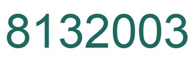 Number 8132003 green image