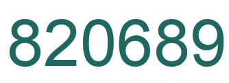 Number 820689 green image