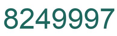 Number 8249997 green image