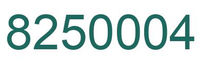 Number 8250004 green image