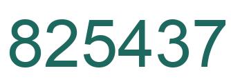 Number 825437 green image