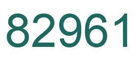 Number 82961 green image