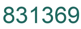 Number 831369 green image